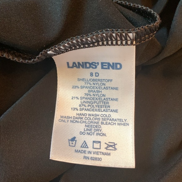 Lands End Black Tankini Top with Built-In underwire bra. - Picture 3 of 6